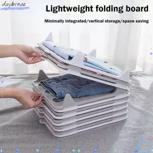 Bảng thư mục áo sơ mi DAYBREAK, Dụng cụ sắp xếp áo sơ mi bằng nhựa đơn giản, Dụng cụ sắp xếp ngăn kéo tủ quần áo màu trắng Tủ quần áo lưu trữ