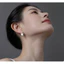 Bông tai nữ zircon kẻ sọc siêu nhỏ màu bạc khí chất cổ điển được cá nhân hóa và đa năng