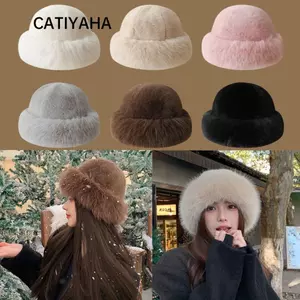 CATIYAHA Panama Mũ, Mũ Xô Lông Tơ Làm Dày Lạnh, Vỏ Bảo Vệ Tai Ấm Áp Mũ Đầu Mũ Mùa Đông Nữ