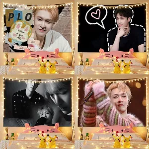 Zhang Yixing Ký Túc Xá Sinh Viên Nền Vải Trang Trí Phòng Ảnh Dễ Thương Thảm Phòng Ngủ Phòng Ngủ Tường Vải Thảm 5.23