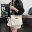 BeautifulHomeA Túi đeo chéo vải nhung thông thường Dung tích lớn Túi Tote nữ thời trang đơn giản Túi đeo vai đơn VN