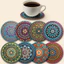 Bộ 8 món bằng gỗ thời trang Phong cách dân tộc Nghệ thuật Coaster Đồ uống chống trượt chịu nhiệt Thích hợp cho Mandala Coaster