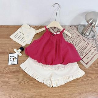 S289-[tomnaukids] Set áo 2 dây phối quần short bèo cực kỳ mát cho bé gái size từ 8-30Kg