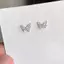 AqToCna 1 Đôi Bông Tai Hoa Bướm Nhiều Màu Sắc Cho Nữ Màu Bạc Marquise Cắt Trắng Zircon Bông Tai Tiệc Cưới Trang Sức AqToCna