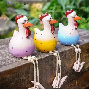 {BUDDI} Đồ trang trí Chien dài mắt to ngộ nghĩnh Hình con gà trống bằng nhựa Tượng động vật Trang trí sân vườn Trang trí nhà {buddingenergy}