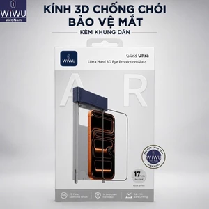 Kính Cường Lực WiWU 3D AR GT-033 iPhone 17 Pro Max 16 Pro Max - Chống Chói AR, Chống Bụi Loa, Kèm Khung Dán