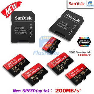 Thẻ nhớ MicroSDXC Sandisk Extreme Pro 32GB 64GB 128GB 256GB V30 A2 200MB/s, Bảo hành theo nhà sản xuất