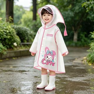 Áo mưa EVA cho bé – Mũ rộng chống mưa, áo choàng hoạt hình dễ thương