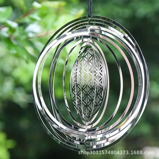 Phong Cách Sáng Tạo 3d Ba Chiều Xoay Chuông Gió Đồ Trang Trí Bắc Âu Mandala Đời Hoa Nhà Ban Công Treo Trang Trí H5RD