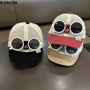 Mũ bóng chày trẻ em KANGN, chống nắng với kính râm có thể tháo rời Mũ chống nắng cho trẻ sơ sinh, Lưới thoáng khí có thể điều chỉnh Mũ lưỡi vịt bé trai bé gái