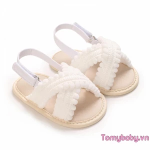 Xăng đan Bé Gái Nơ / Anh Đào / Bóng Nỉ Trang Trí Đế Mềm Chống Trơn Trượt Thoáng Khí Giày Đi Bộ Đầu Tiên