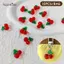 AqToCna 10 Chiếc Nhựa Trong Suốt Đỏ Anh Đào Dâu Mặt Dây Chuyền Cho Nữ Vòng Tay Nelace DIY Trang Sức Làm Phụ Kiện AqToCna