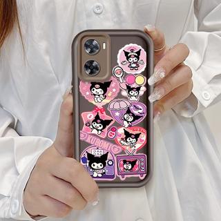 Ốp Lưng Cho OPPO A57 4G A77 4G A77S 4G Hoạt Hình Silicon Màu Kẹo Mềm TPU Kuromi Sanrio Angel Eye Vỏ Điện Thoại Chống Sốc