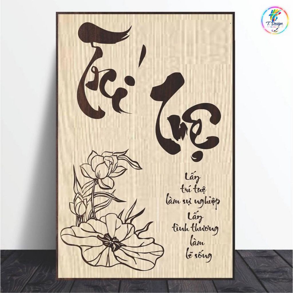 Tranh thư pháp treo tường phòng khách, trang trí nhà, quà tặng độc đáo, thiết kế theo yêu cầu fomex cứng 5mm