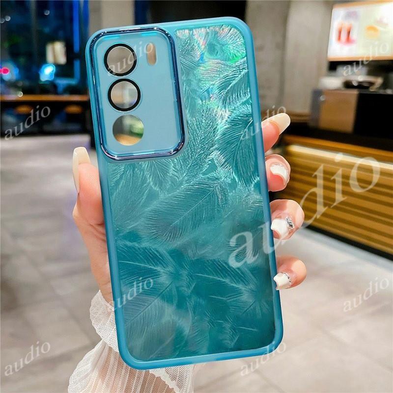 Ốp điện thoại lấp lánh lông vũ bằng Laser Realme P4x 5G 4G cho realme P4x P4 Lite Power RealmeP4x 5G với màng bảo vệ Camera đầy đủ Ốp lưng lông vũ trong suốt cho Realme P4X P4Lite 5G