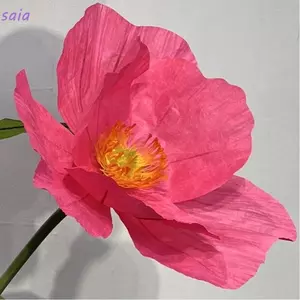 SAIA Nhân Tạo Hoa Mẫu Đơn, Hoa Giấy Đầu Hoa Lớn 40cm, Đạo Cụ Cánh Hoa Lông Tơ Trưng Bày Sàn Hoa Giả Cảnh Quan Đám Cưới