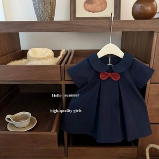 Phong Cách Nhật Bản Preppy Phong Cách Bé Gái jk Nơ Dễ Thương Đồng Phục Tay Ngắn Công Chúa Váy Cô Gái Búp Bê Cổ Đầm