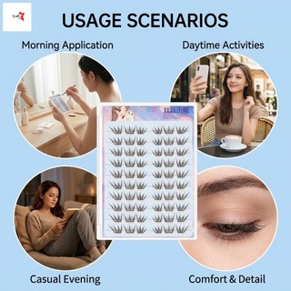 Lông mi giả cụm mỏng tự nhiên 0,05mm Nước mắt xanh 2.0 C Curl Chiều dài hỗn hợp