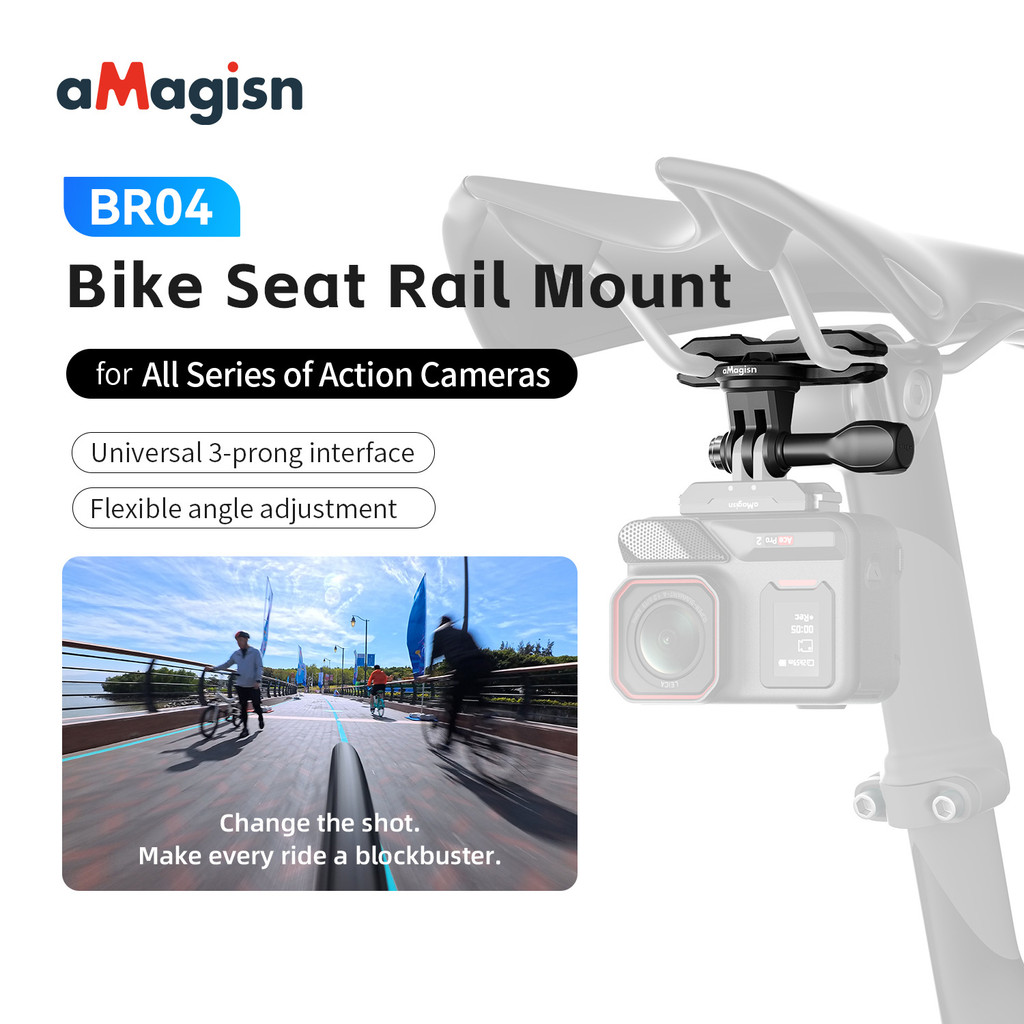 AMagisn Kim Loại Ghế Kẹp Gắn Cho Insta360 Cho DJI Xe Đạp Ghế Sau Chụp Gắn Cho GoPro Cố Định Gắn Phụ Kiện