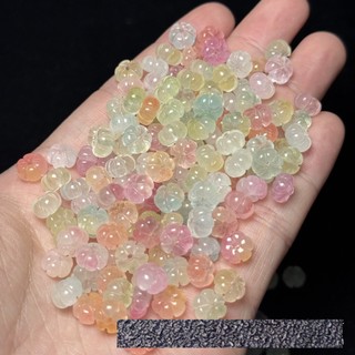 ((10 Cái) Pha Lê Đá Tricolor 8 Mm Bí Ngô Rời Hạt Màu Bí Ngô Hạt Tự Làm Vòng Tay Phụ Kiện Trang Sức