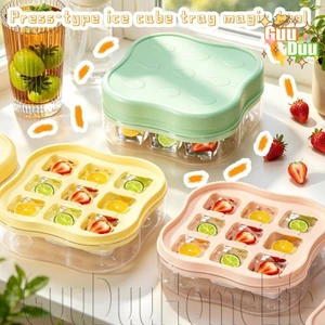 Khay đá ngăn chất lượng cao - có nắp Phụ kiện nhà bếp - Khuôn làm đá bánh quy hoạt hình - Khuôn làm đá PP cấp thực phẩm - Dụng cụ làm đá mùa hè / Giao hàng miễn phí