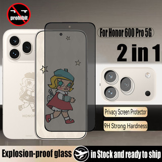 Kính cường lực chống gián điệp 2 trong 1 Honor 600 Pro 5G Bảo vệ màn hình riêng tư cho Honor 600 400 200 Lite 5G Wtih Phim ống kính máy ảnh