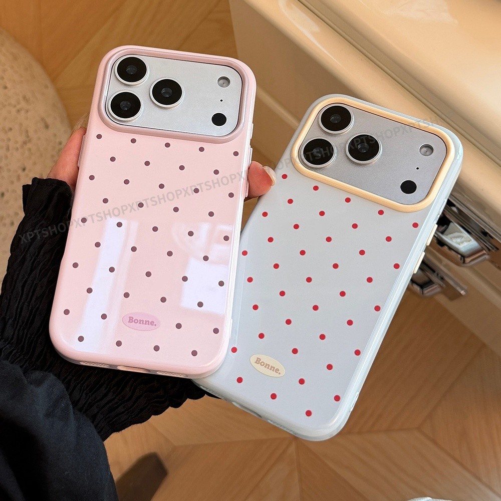 Ốp điện thoại mềm bóng chấm bi đen Blackcurrant cho iPhone 17 Pro Max 16 Plus 15 14 13 12 11 Vỏ bảo vệ chống sốc
