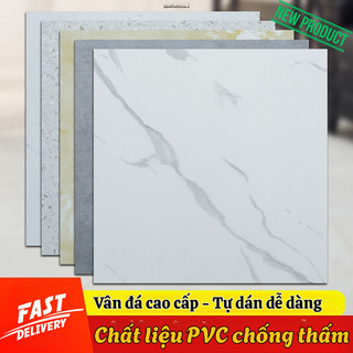 Miếng Dán Sàn Nhà Họa Tiết Vân Đá 3D BUNA, Chống Thấm Nước chất liệu PVC, kích thước 60x60x0.1cm