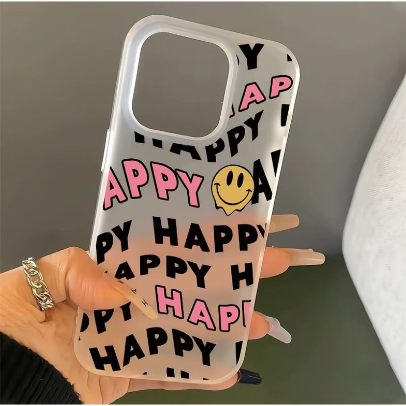 Ốp lưng in chữ Blissful chống xước cho iPhone17/16/15/14/13/12/11 Prochống bám vân tay