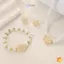 Bộ 3 Vòng Tay Và Bông Tai Trang Sức Cô Dâu Thanh Lịch Quà Tặng Mới
