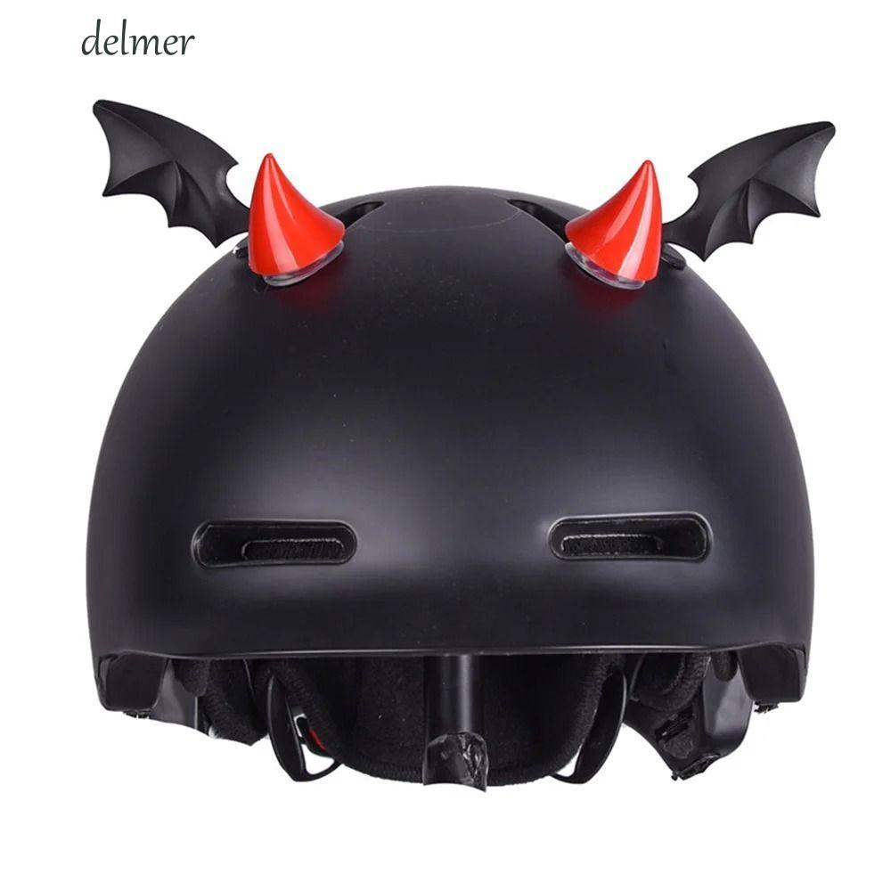 DELMER 1 đôi Mũ lưỡi trai hình sừng cao su, Mũ bảo hiểm xe máy hình cánh silicon, Phụ kiện mũ bảo hiểm xe máy Thời trang Halloween mát mẻ Mũ bảo hiểm Moto Trang trí xe máy