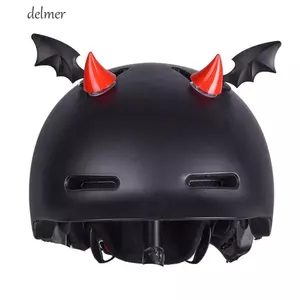 DELMER 1 đôi Mũ lưỡi trai hình sừng cao su, Mũ bảo hiểm xe máy hình cánh silicon, Phụ kiện mũ bảo hiểm xe máy Thời trang Halloween mát mẻ Mũ bảo hiểm Moto Trang trí xe máy