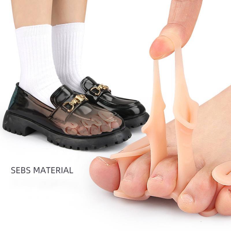 TVKR 1 Đôi Ngón Chân Silicon Tách Ngón Tay 5 Lỗ Hallux Valgus Chỉnh Hình Miếng Đệm Bunion Chăm Sóc Chồng Lên Nhau Búa Sửa Chân OIK