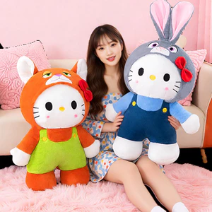 Động Vật Điên Chuyển Đổi hellokitty Gối Búp Bê Thỏ Cáo Đồ Chơi Sang Trọng Quà Tặng Cho Bé Gái 260604