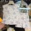 Shop Trẻ Em Tay Ngắn Phù Hợp Với Bé Gái Ren Homewear Bé Gái Băng Lụa Quần Short Hai Mảnh Quần Áo Trẻ Em