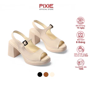 Giày Sandal Nữ Cao Gót 7cm Đế Đúp Hở Mũi Thời Trang Êm Chân Pixie H453