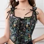MAPLEPOET-Nữ Vintage Tank Tops Không Tay Hoa Viền Slim Fit Corset Camisoles