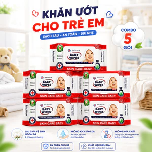 COMBO 10 Khăn Ướt Baby Wipes 80 Tờ Không Mùi – Mềm Mịn, An Toàn Cho Da Nhạy Cảm