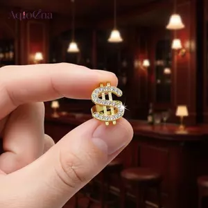 AqToCna Hợp Thời Trang Punk Hip Hop Dollar Biểu Tượng Nhẫn Dành Cho Nữ Tuyên Bố Trang Sức Cho Câu Lạc Bộ Đêm Tiệc Quà Tặng AqToCna