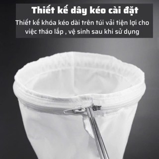 Túi Vải Lọc Trà Và Vòng Vợt Cán Inox - Các Size Nhỏ, Vừa, Lớn Đa Năng