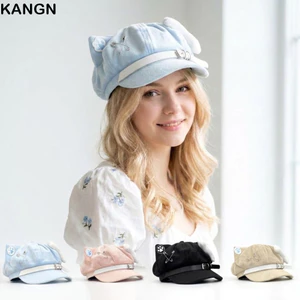 KANGN Newsboy Mũ, Tai Mèo Anime Mũ Nồi Nữ, Họa Tiết Mèo Thời Trang Phong Cách Nhật Bản Mũ Bóng Chày Ngọt Ngào Trang Phục Hàng Ngày