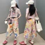 Áo thun chấm đầy màu sắc cho bé gái Mùa hè Phong cách mới Trẻ em in hình hoạt hình Slim-fit Top