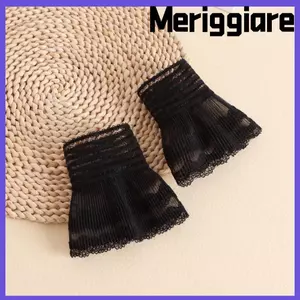 MERIGGIARE Vòng bít giả, Vòng bít tay giả nhiều lớp màu đen trắng, Phụ kiện quần áo có thể tháo rời