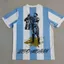 Argentina Jersey Retro Messi Chắp Vá Áo Vô Địch Phiên Bản Kỷ Niệm 3d In Hình Thể Thao Áo Thun Khô Nhanh