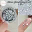 Hodou 1 Hộp 3D Mini Trái Tim Tròn Ngôi Sao Móng Tay Nghệ Thuật Quyến Rũ Kim Sa Lấp Lánh Móng Tay Nghệ Thuật Mảnh Bạc Sáng Bóng Quyến Rũ Phụ Kiện VN