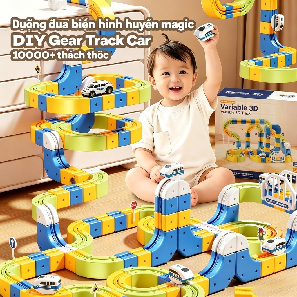 【🇻🇳Có sẵn kho】Bộ khối xây dựng theo dõi từ tính nổi DIY Bộ treo điện chống trọng lực Đường sắt Đồ chơi STEM | Đường ray xe lửa lắp ráp ma thuật 3D