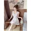 Váy dệt kim màu trắng Pure Desire dành cho nữ mùa hè Váy không tay ôm sát eo hẹp Pure Desire Váy chữ A mỏng hơn
