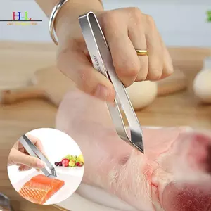 HL 1 Cái 430 Thép Không Gỉ Xương Cá s Pincer Kẹp Kéo Tẩy Lưỡi Xương Cá Kẹp Dụng Cụ Nhà Bếp LMWU