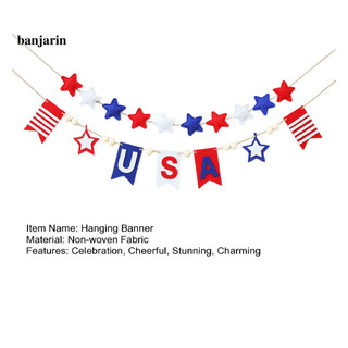 Banjarin Yêu Nước 4th of July Biểu Ngữ Vòng Hoa Đỏ Trắng Xanh Treo Bunting Cho Ngày Độc Lập Ngày Tưởng Niệm Ngày Lễ Kỷ Niệm Trang Trí Tiệc Hoa Kỳ Lễ Kỷ Niệm Tiếp Liệu Treo Biểu Ngữ