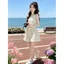 Đầm Vest không tay cổ hẹp sang trọng thời trang dành cho nữ Mùa hè Phong cách mới Cổ chữ V kiểu Pháp có dây buộc Mi